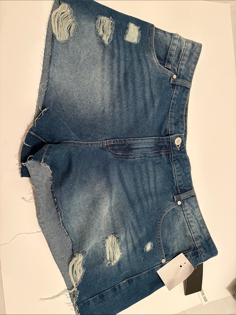 NWT- Women’s Distressed Denim Shorts - Blue
